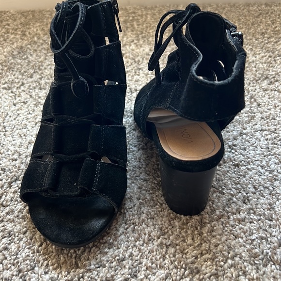 Black Suede Vionic Sandals - Picture 3 of 5
